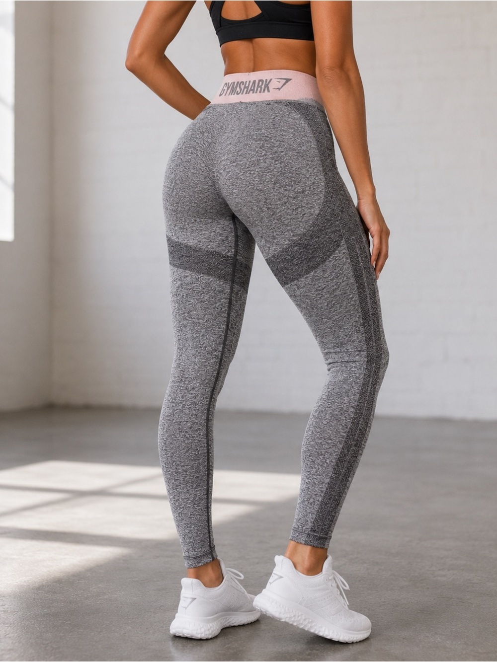 Gymshark Seamless High Waisted Leggings Gray Pink NWOT